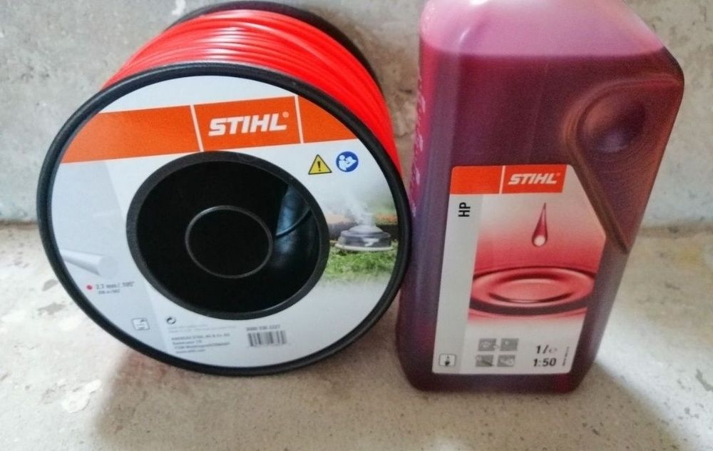 Zestaw produktów firmy STIHL żyłka tnąca  2,7mm x 208m okrągła + olej