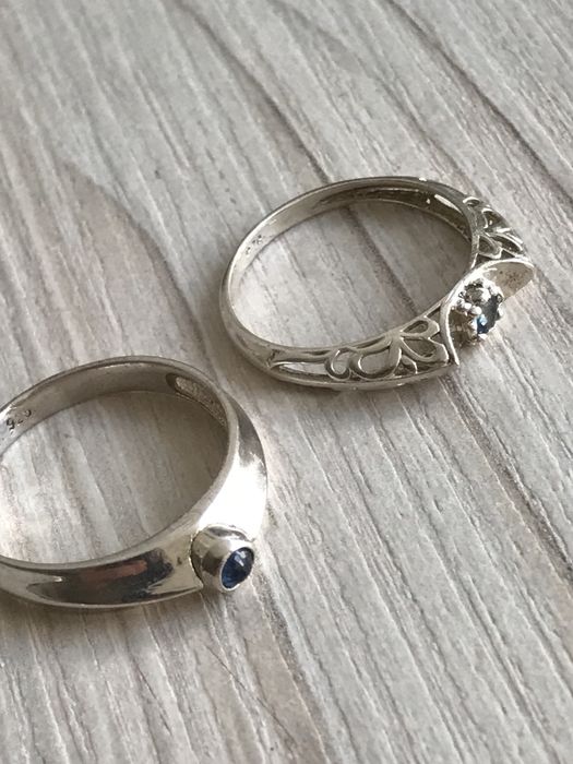 Кольцо сапфир серебро