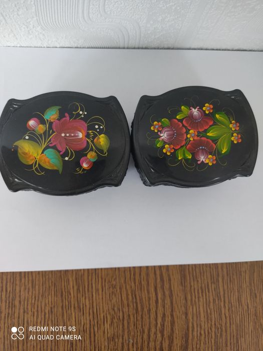 Шкатулки пластикові вінтажні з ручним розписом