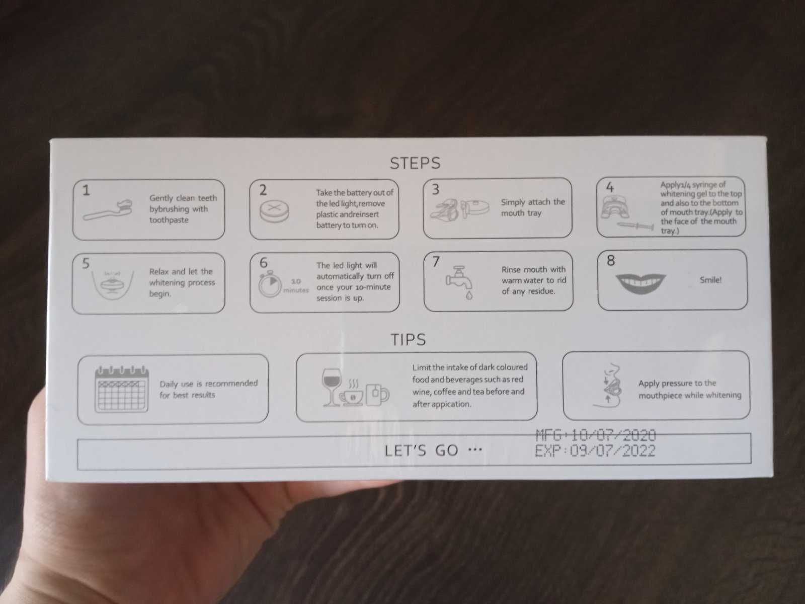 LED- набор для отбеливания зубов дома, зубы, улыбка, челюсть