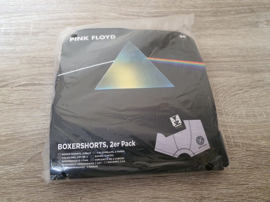 Majtki bokserki 2-pak bawełniane dla fanów Pink Floyd, rozmiar M, nowe