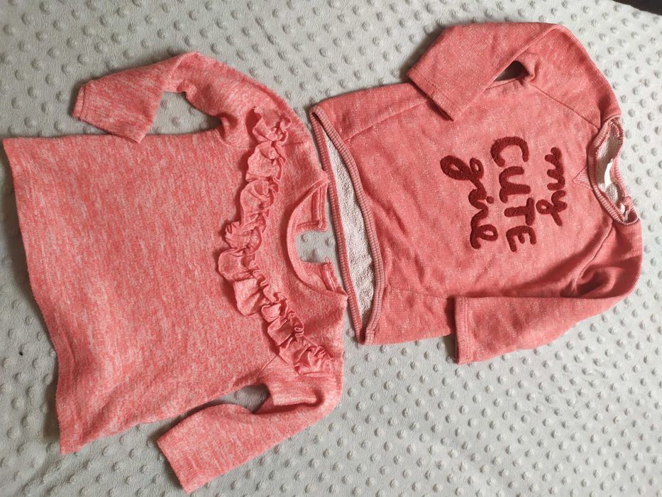 Bluza sweterek dziewczęcy 86 Zara F&F pomarańczowe koralowe