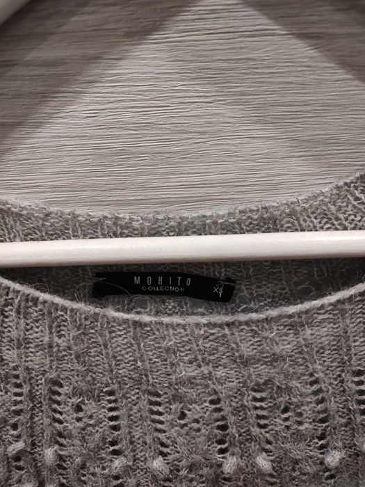 Sweter zimowy szary damski XS/S/m mohito