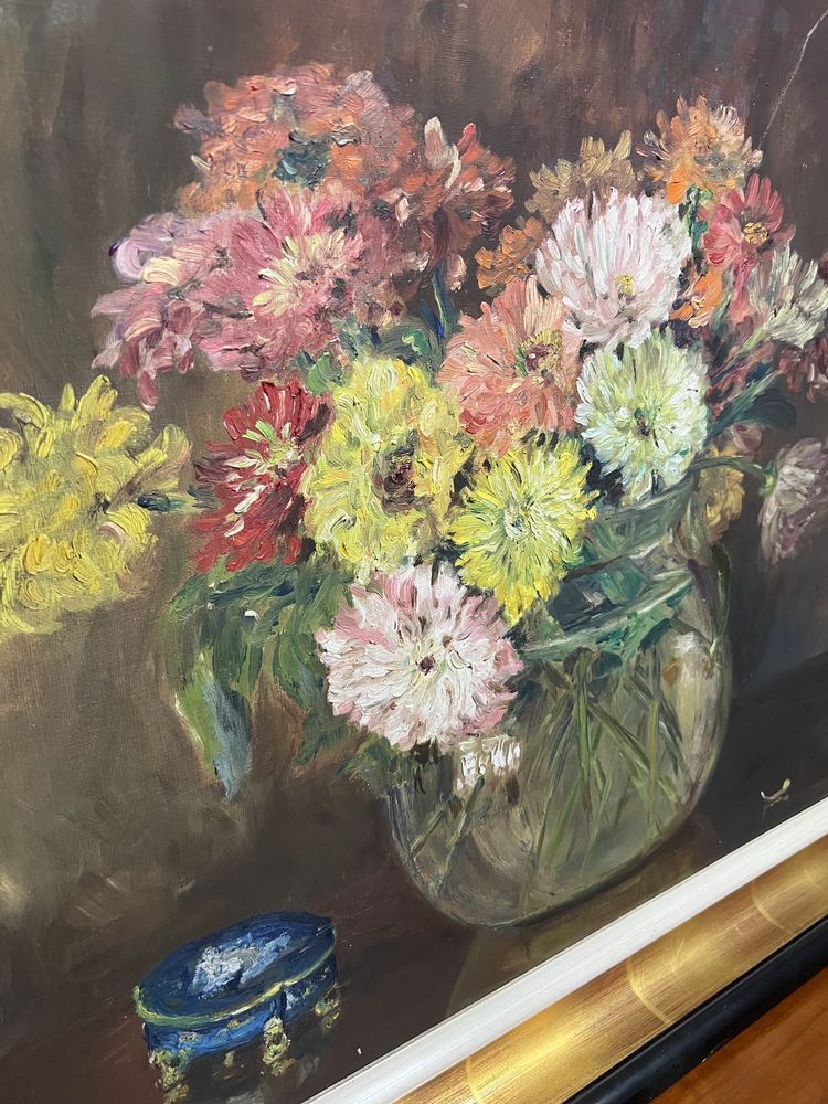 Obraz kwiaty malowany na płótnie