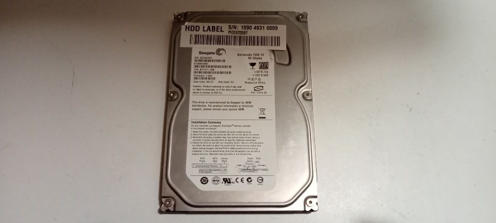 DIsco HDD 80GB Seagate SATA