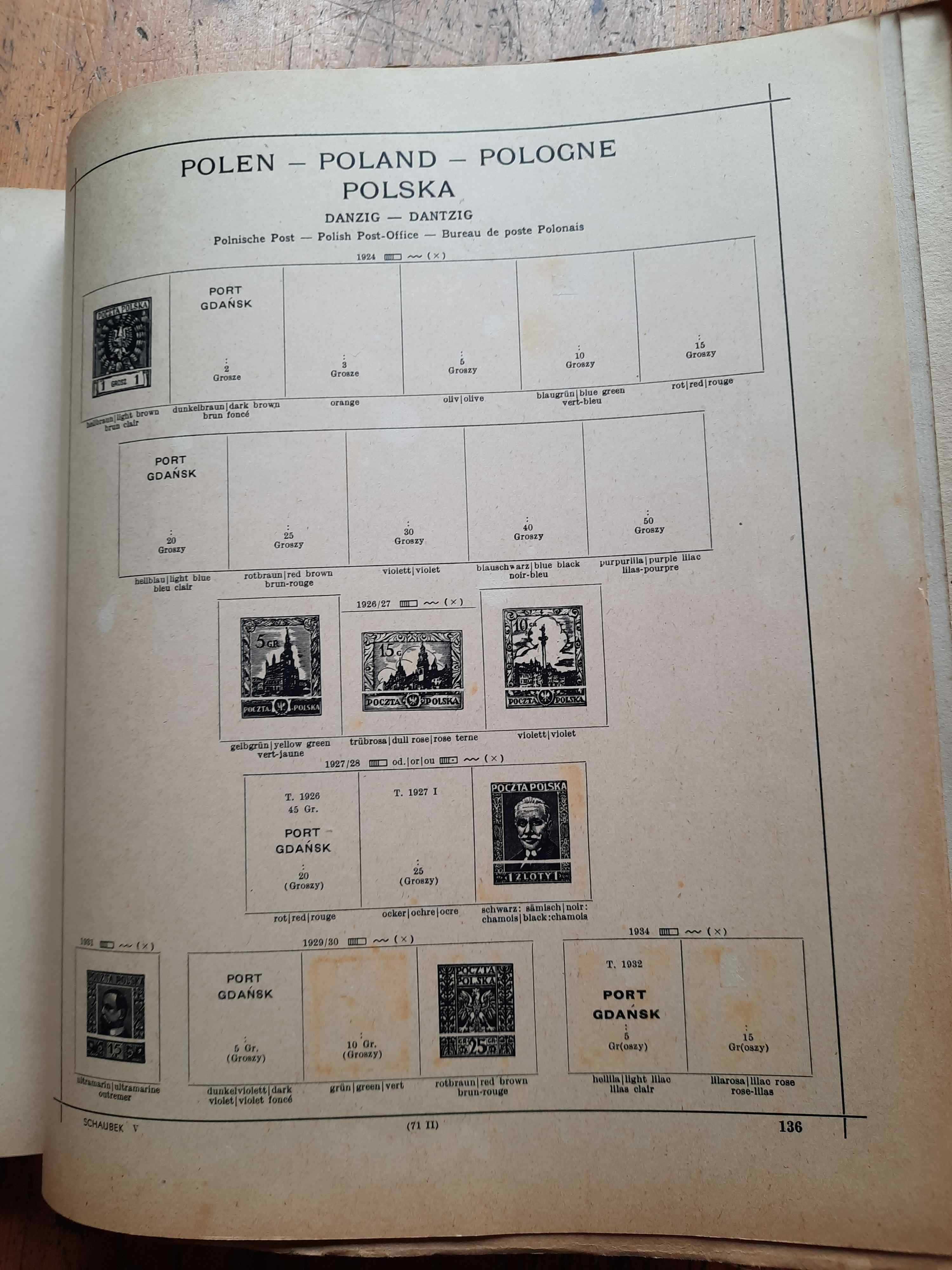 SCHAUBEK Album na znaczki pocztowe ok. 1930 Polska Litwa Holandia