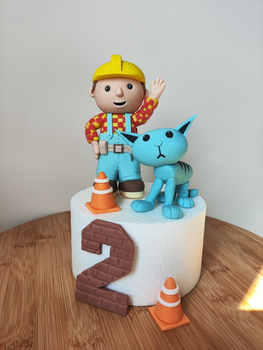 Bob budowniczy z masy cukrowej dekoracje na tort 2 urodziny
