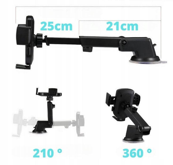 Uchwyt Samochodowy na Telefon na szybę w kratkę Uchwyt do Auta, Satis