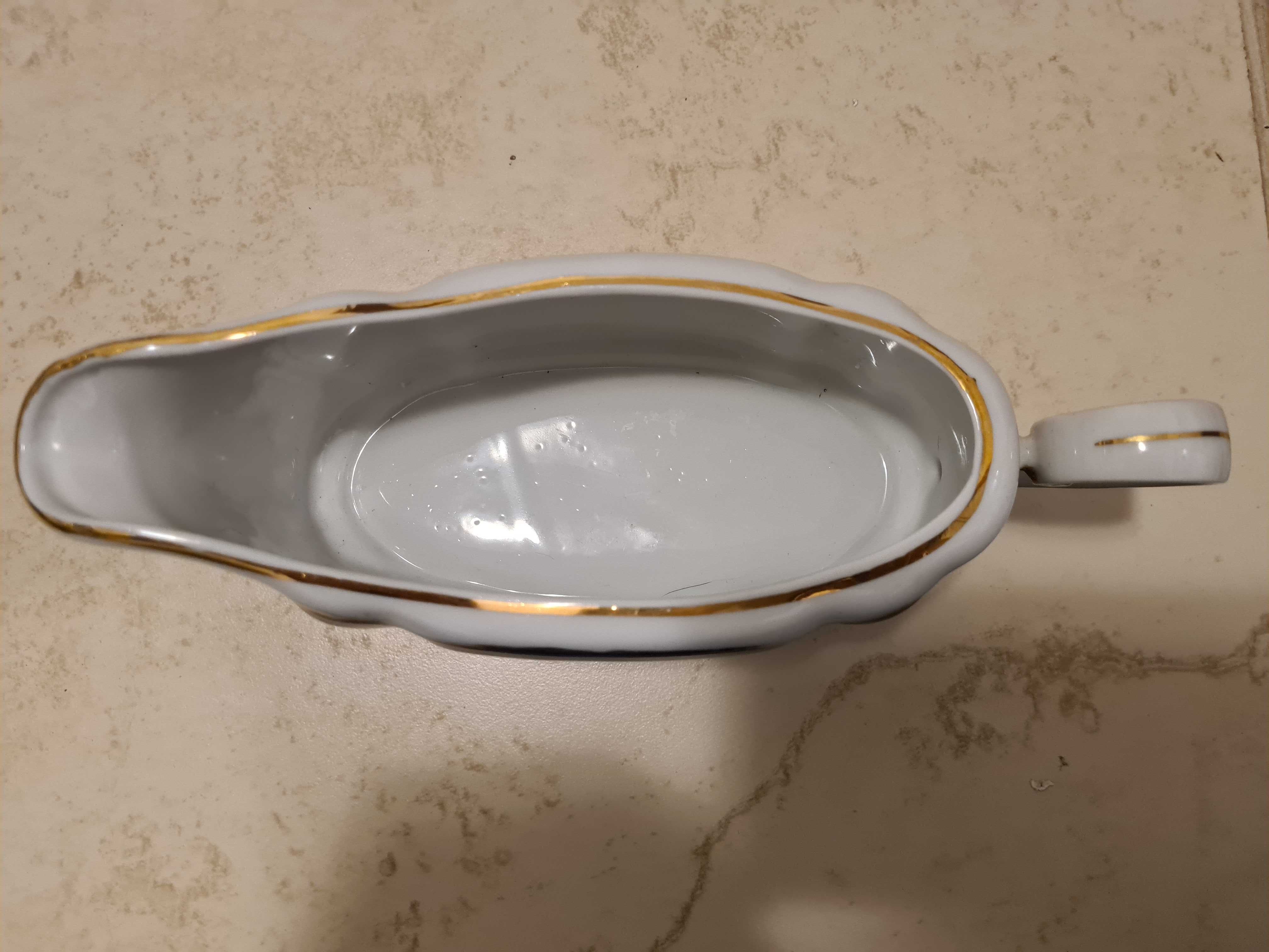 Piękna porcelanowa sosjerka z kobaltowym wzorem, Alba Iulia