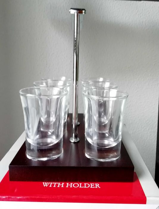 Conjunto de 6 copos de Shot com suporte, Novo da marca Pórtico