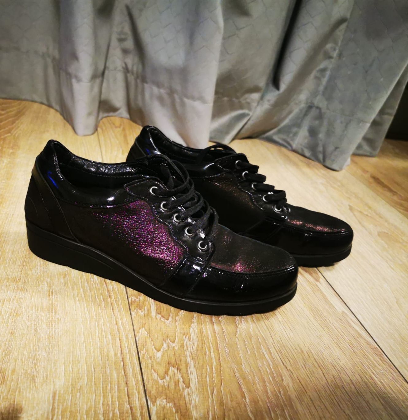 Czarno-brązowe buty damskie kulig