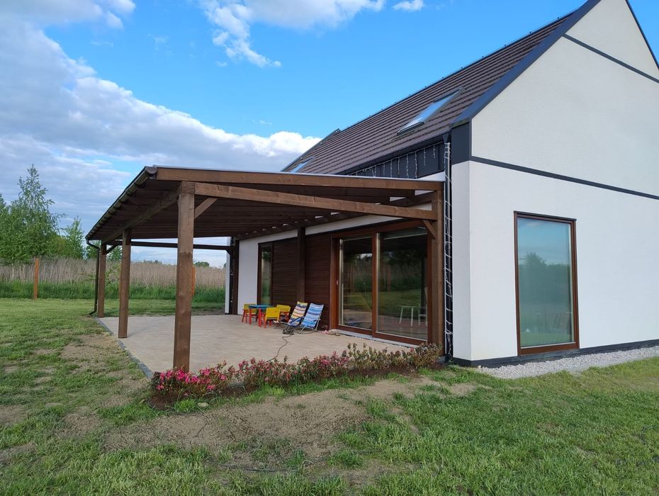 Wiata lub pergola • zadaszenie tarasu • poliwęglan • gont • blachodach