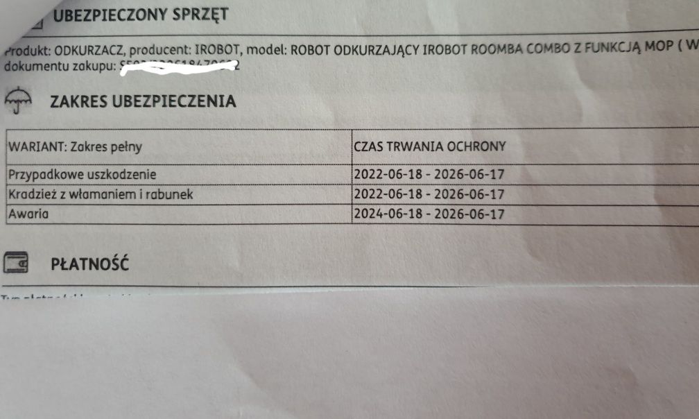 IRobot Roomba Combo na gwarancji