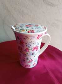 Chávena Termo de chá ou café, com colher em porcelana da China