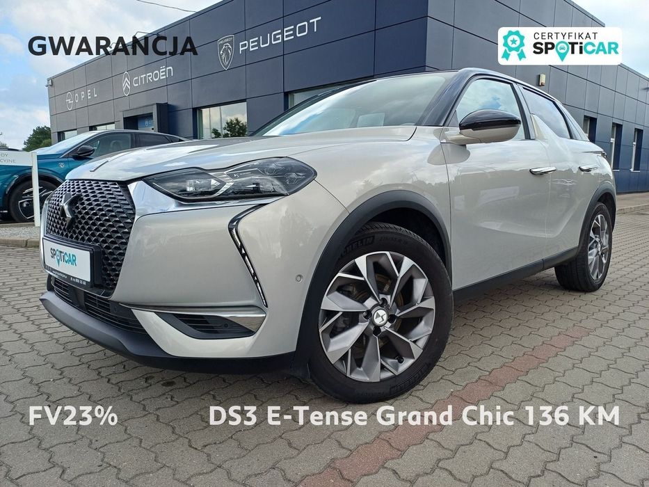 DS Automobiles DS 3 Crossback DS3 E-Tense Grand Chic 136 KM / I wł. / Serwis ASO / Gwarancja / FV23%
