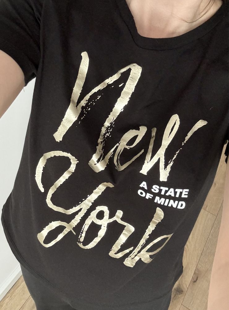 Damska koszulka z napisem New York State of Mind, Stradivarius, rozm L