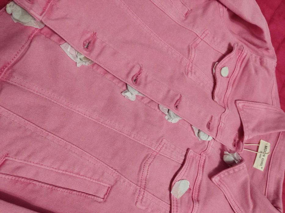 Kurtka jeansowa różowa