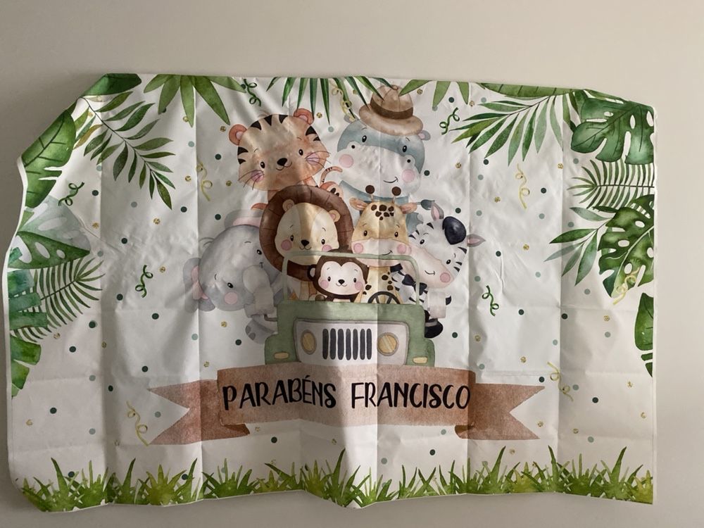 Painel de fundo para festa tema safari / portes de envio incluidos