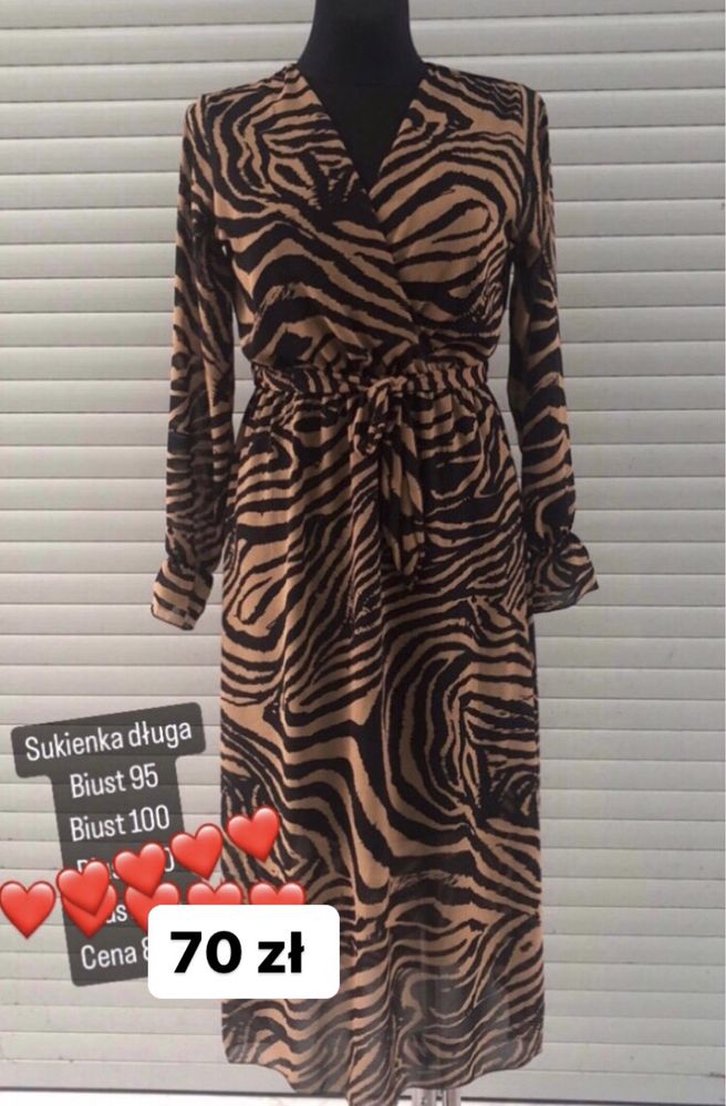 Sukienka dluga zebra biust 95