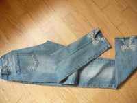 jeansy rurki, ozdobne doły roz S