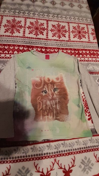 Tshirt dziewczęcy kotek 140 cm Atut