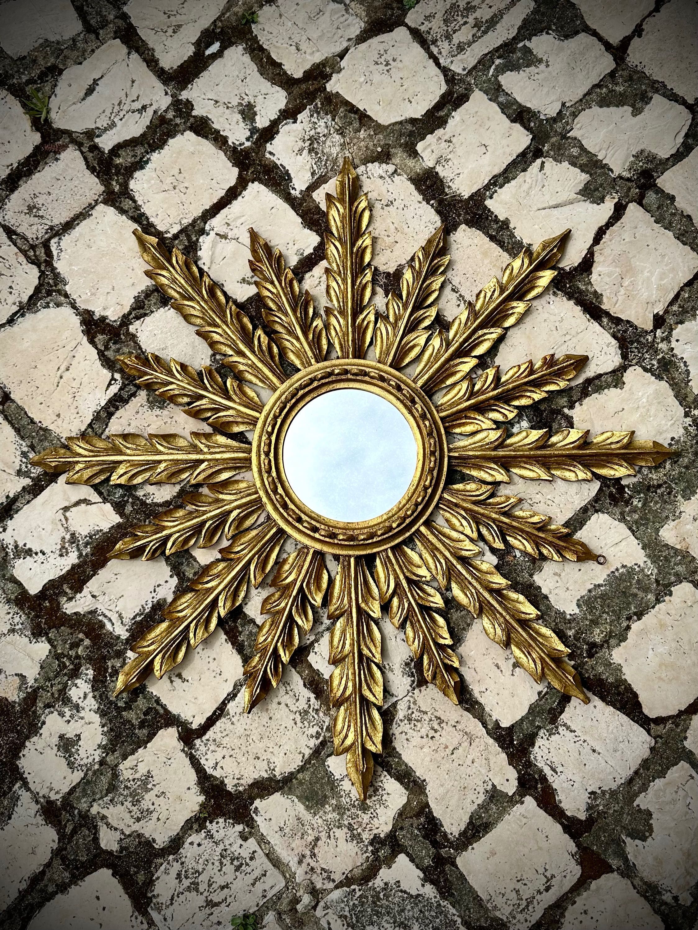 Espelho sol talha dourada