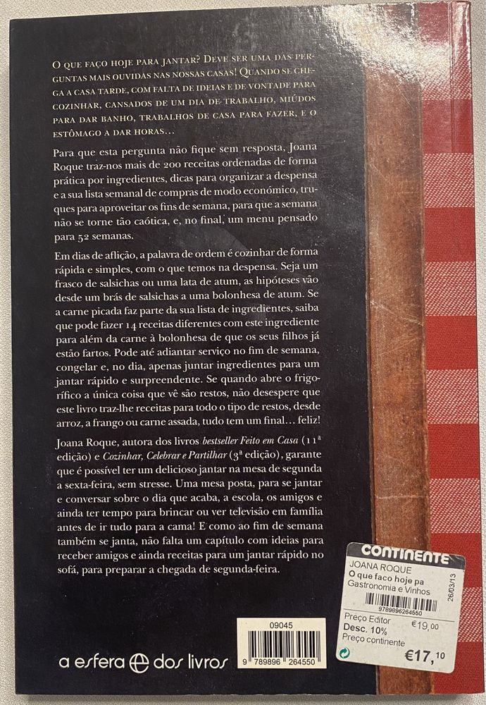 Livro o que faco hoje para o jantar
