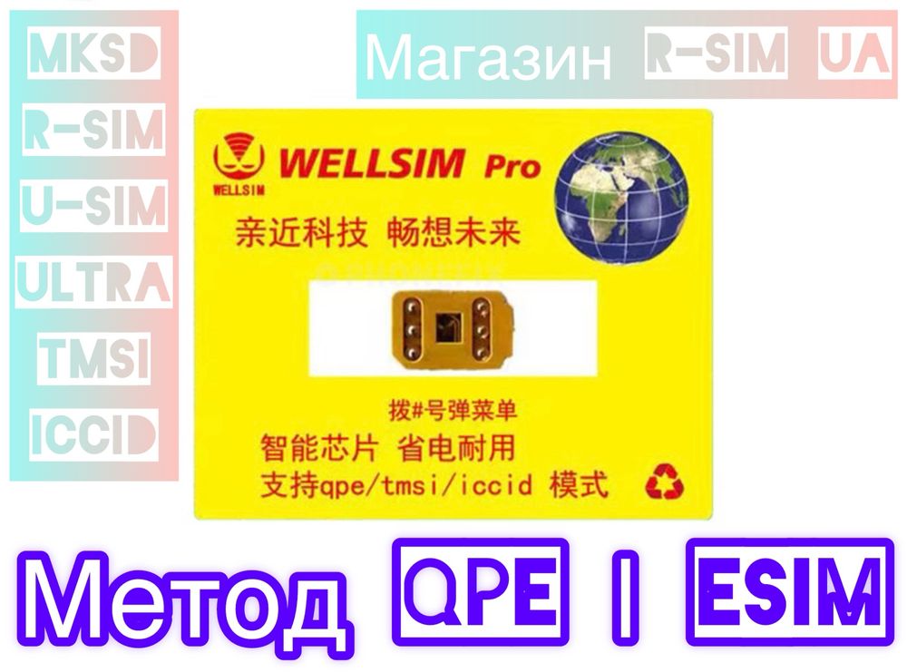 Смарт-Карта R-Sim WELLSIM PRO Для Розблокування iPhone QPE /ESIM