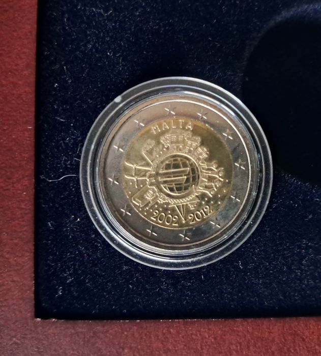 21 Moedas de 2€ UNC de 2012  "10 Anos do Euro"  em estojo Leuchtturm
