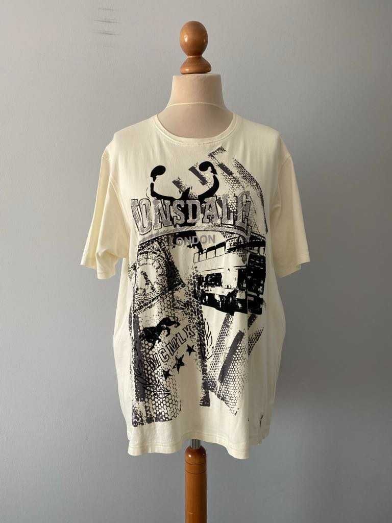 Lonsdale t-shirt bluzka podkoszulka duża XXL kremowa