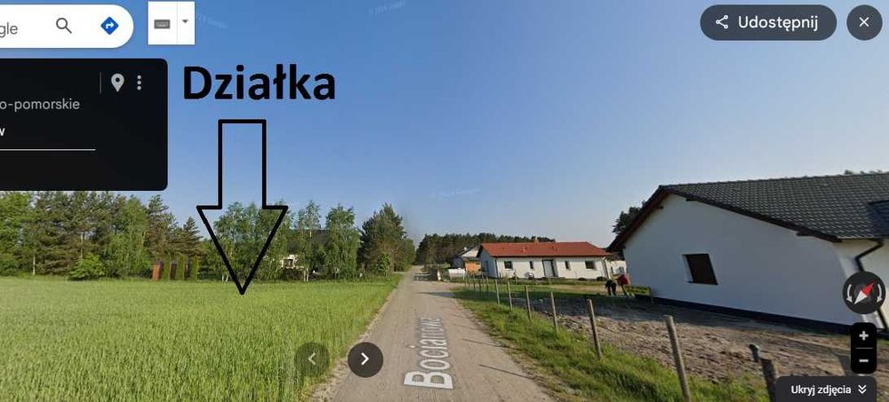 Działka budowlana Stanisławka ul. Bocianowa okolice Bydgoszcz zjazd S5