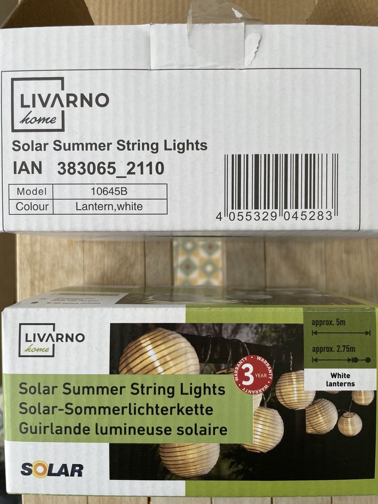 Girlanda świetlna solarna Lidl Livarno Home 10 lampek materiałowych 5m