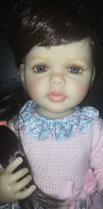 Duża lalka bobas dziewczynka dzidziuś jak żywa 53 cm długie włosy