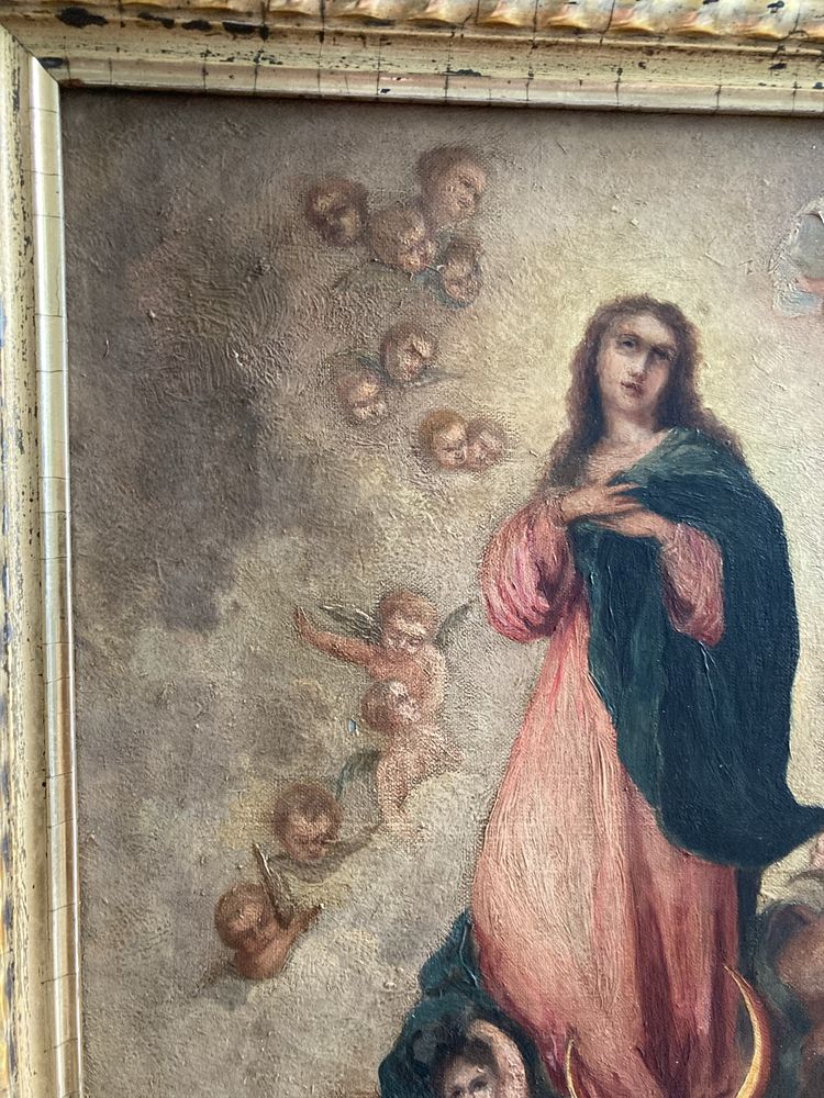 Obraz Antyk XIX wiek Matka Boska Francja Olej Plótno