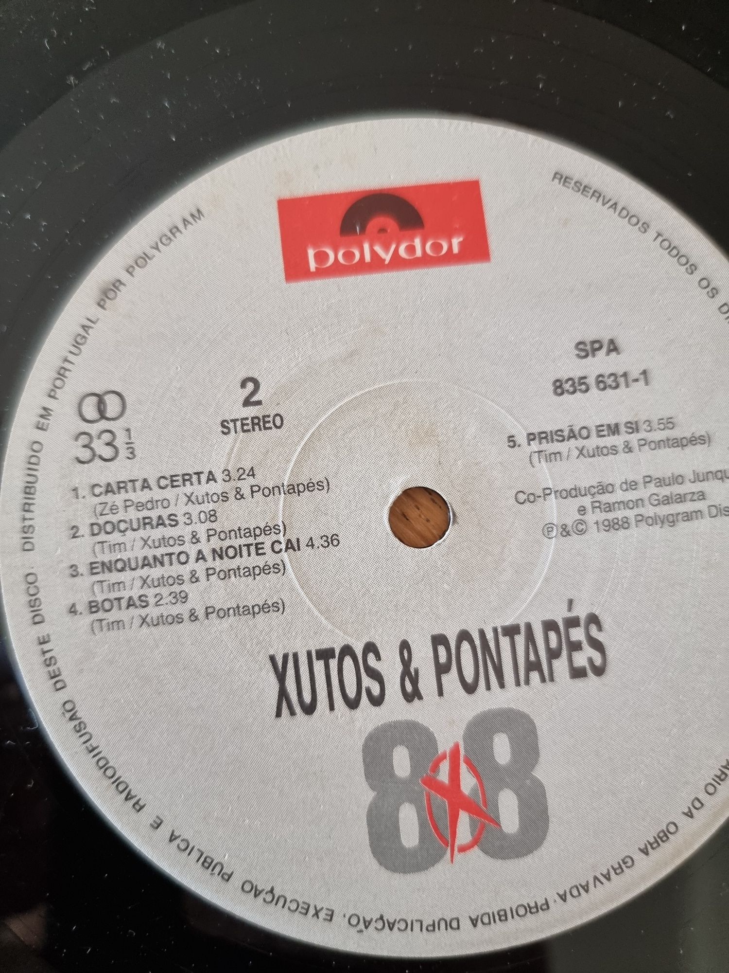 Vinil Xutos & Pontapés - 88 - sem capa original