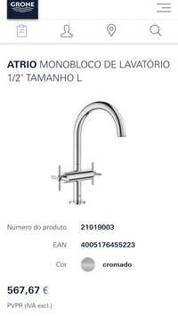 Torneira Lavatório Grohe Átrio Plus - NOVA