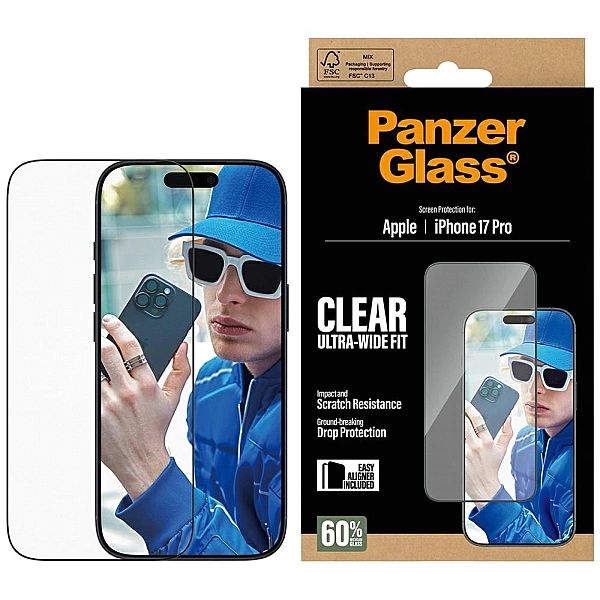 Szkło hartowane PanzerGlass Ultra-Wide Fit EasyAligner na iPhone 17 Pr