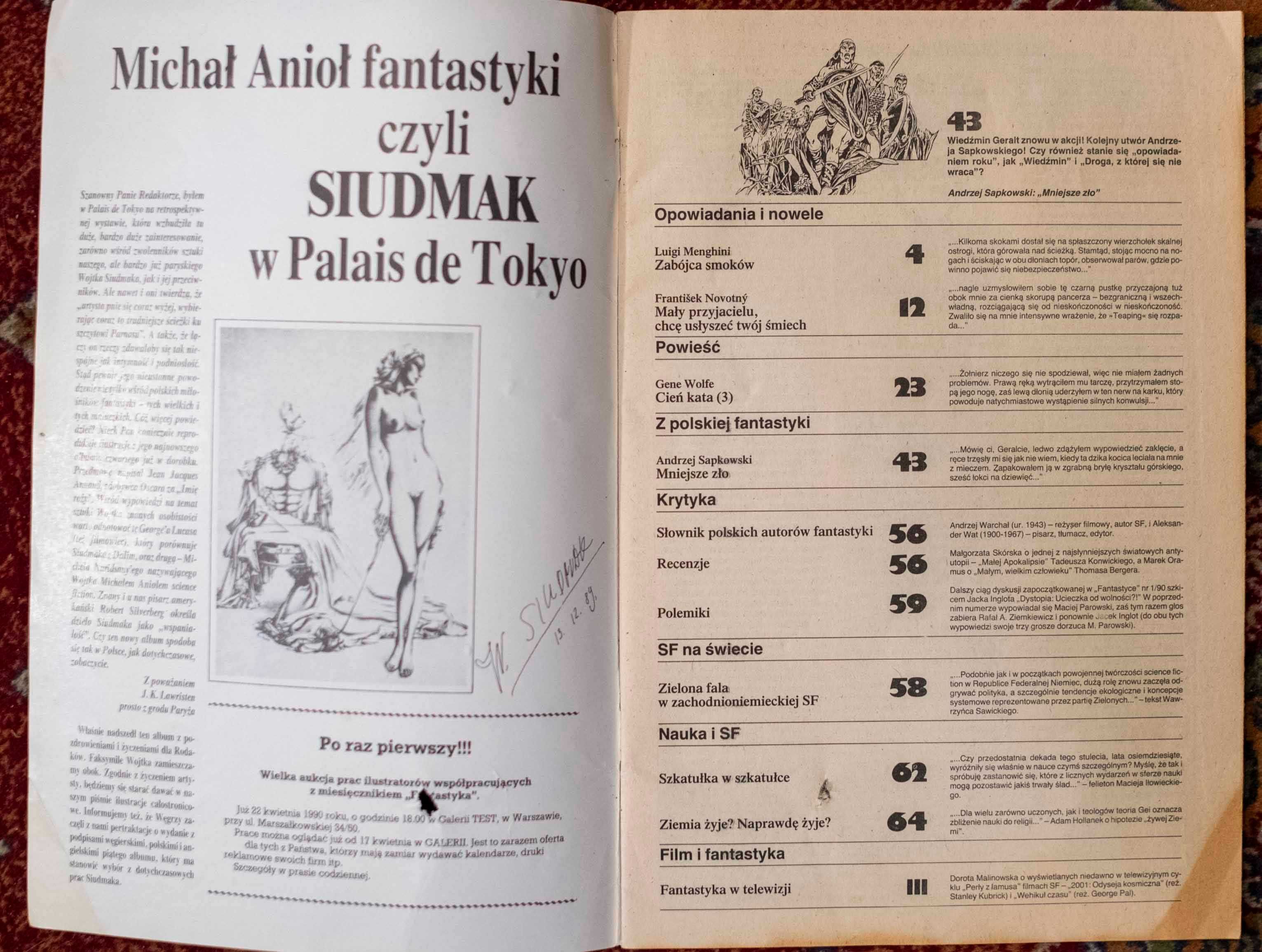 Fantastyka 90 nr 3 1990 Sapkowski Wiedźmin Geralt Witcher Mniejsze Zło