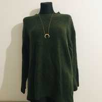 Sweter khaki zielony intensywny Zara rozmiar M (oversize) 8%WELNY