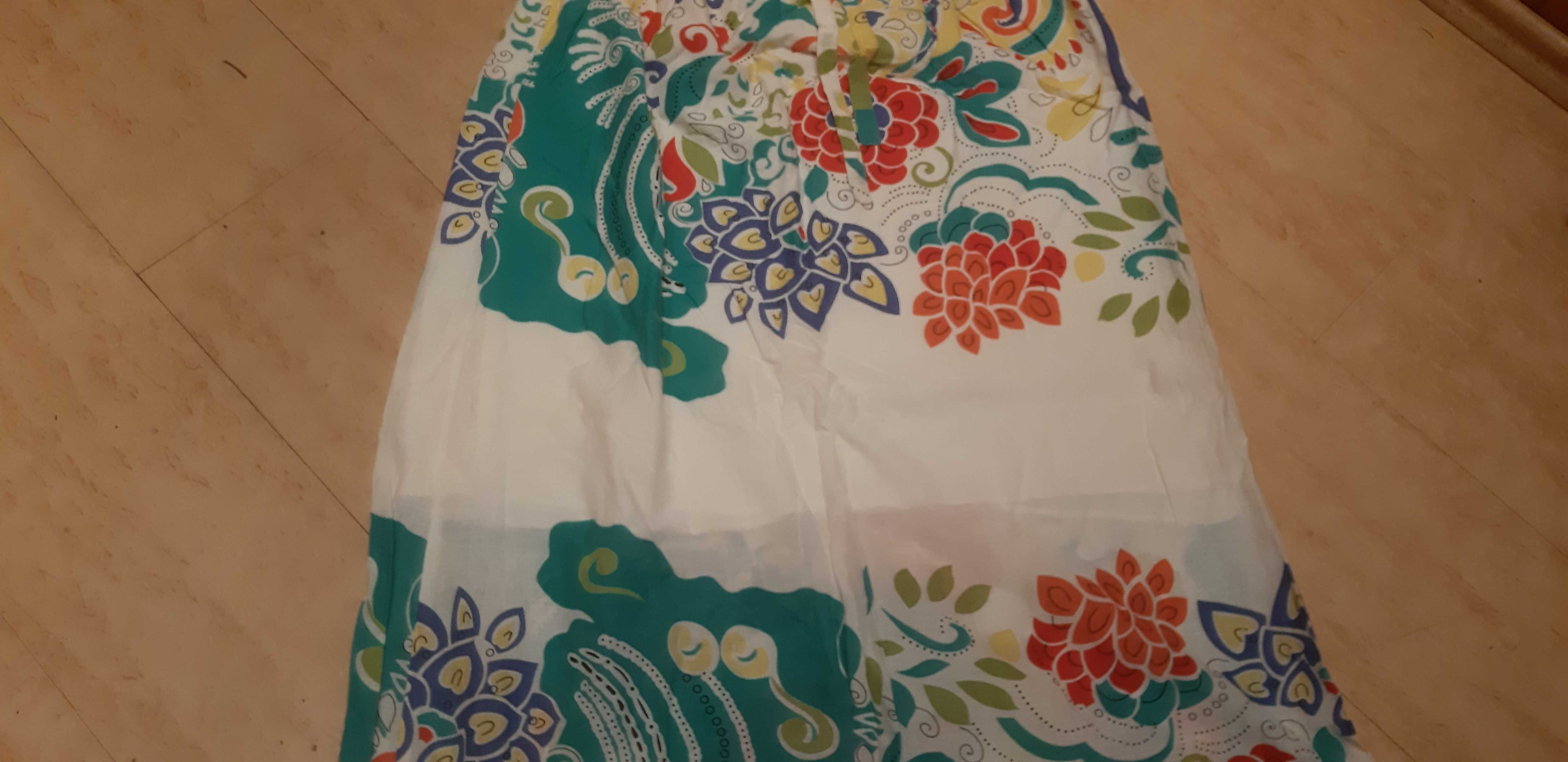 sukienka letnia maxi kolorowa bez ramiączek r. L