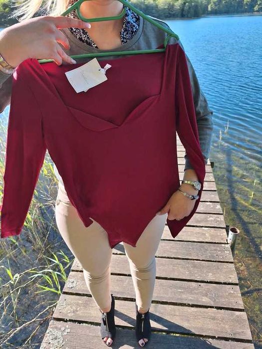 Nowe śliczne body damskie bordowe body VARLESCA sezon wiosna lato 2025