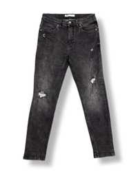 Spodnie jeansowe szare z przetarciami Zara Man Slim Fit