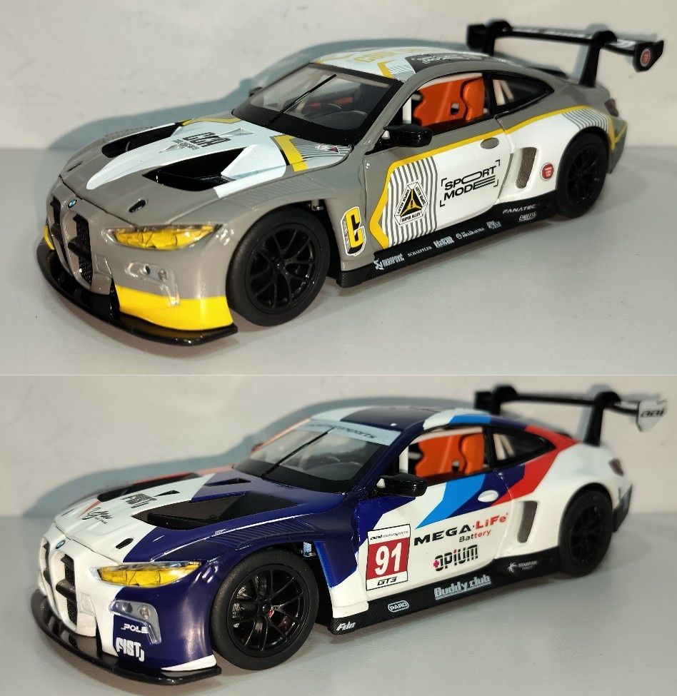 BMW M4 GT3 Racing модель 1:24 ТМ Автопром Металлическая звук свет