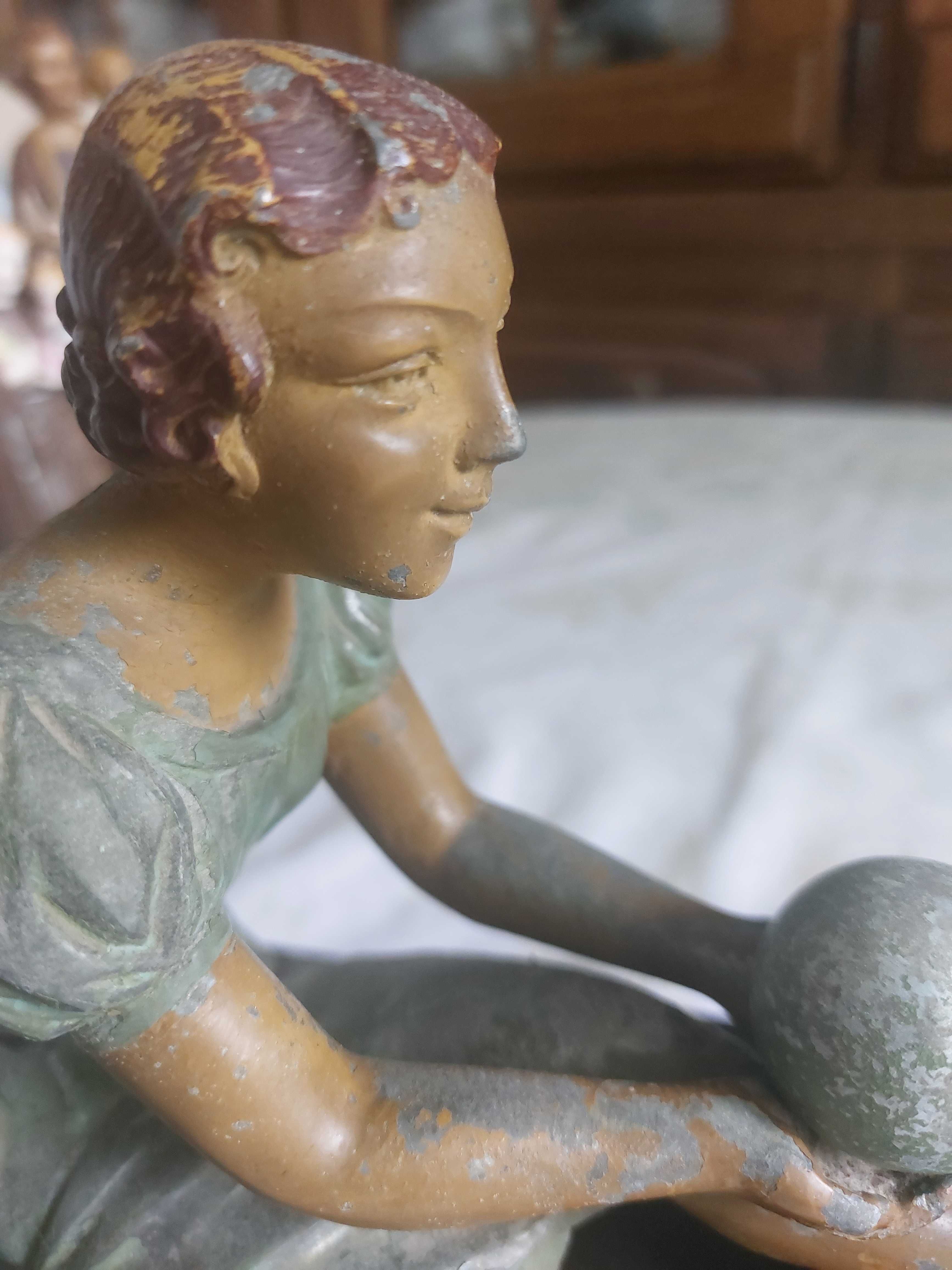 Art deko rzeźba kominkowa,  marmur