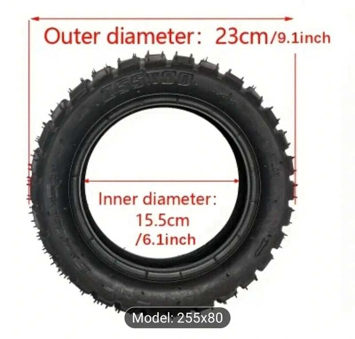 Pneu novo 255x80 para trotinete