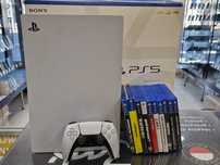Konsola PlayStation 5 PS5 + pad + 10 gier/ czyszczona / Grade A-