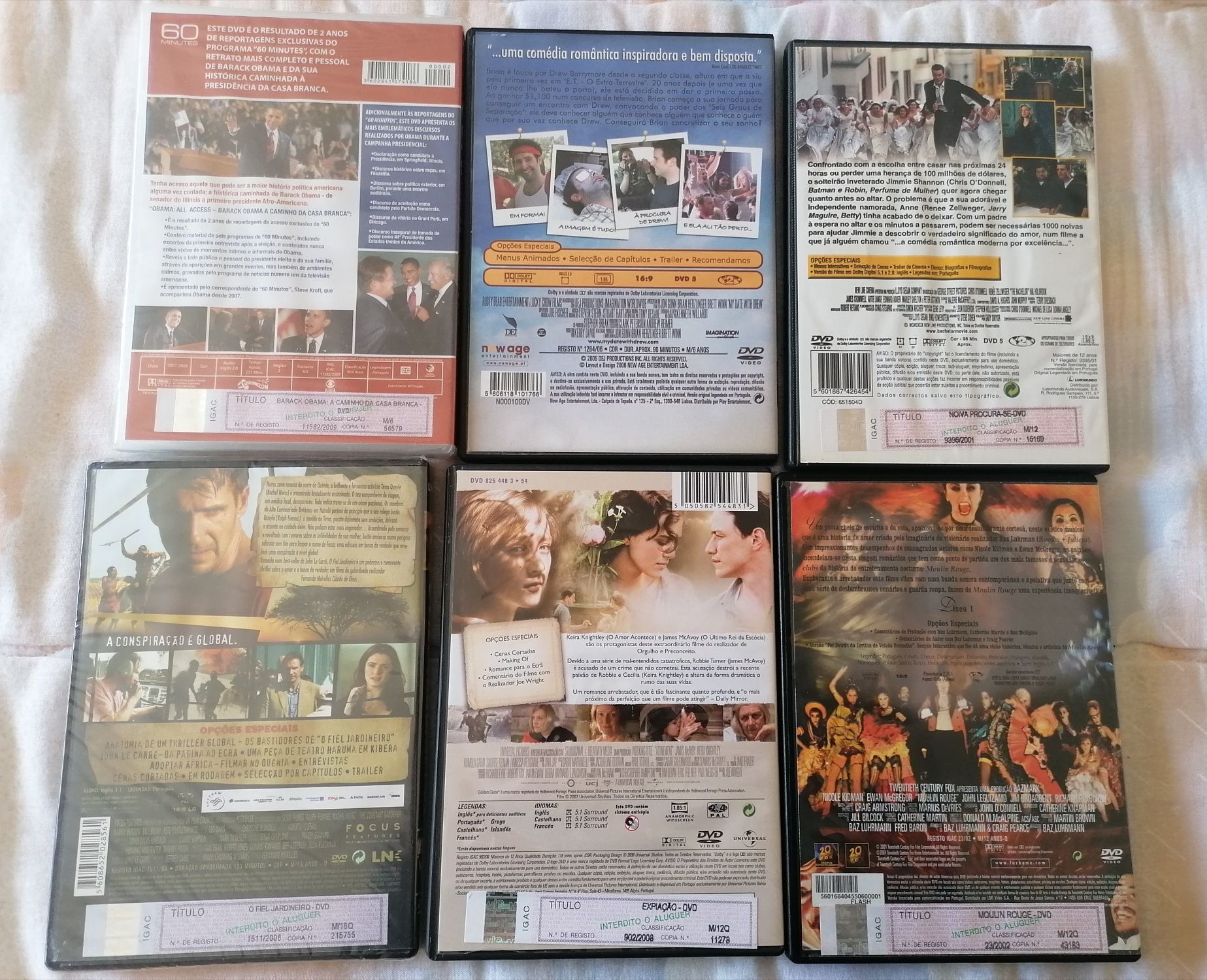 DVDs de filmes diversos