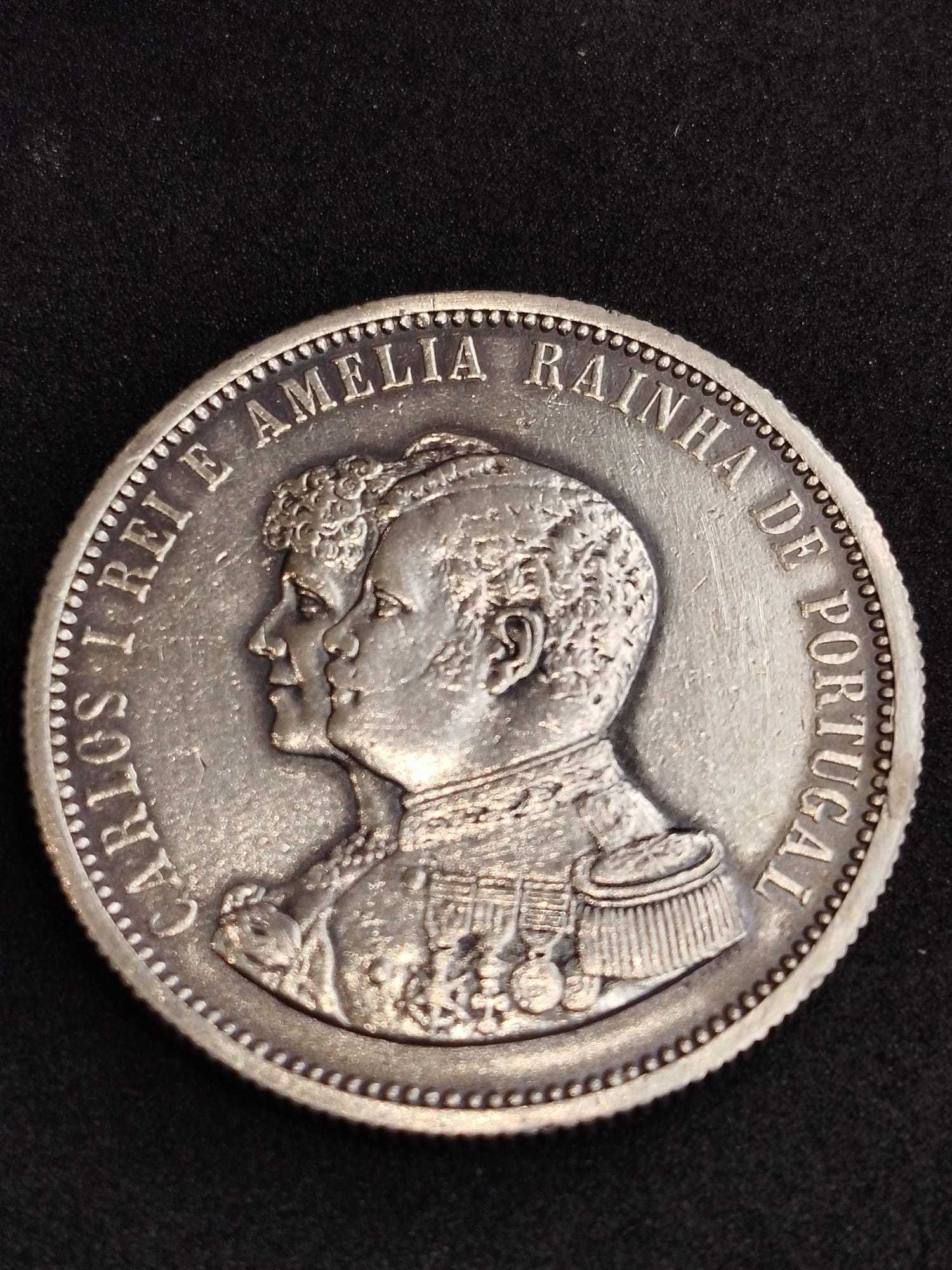 1898 - D. Carlos e D. Amélia - 1000 Reis Prata