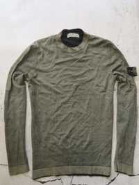 Stone Island sweter wełniany washed z patką  M