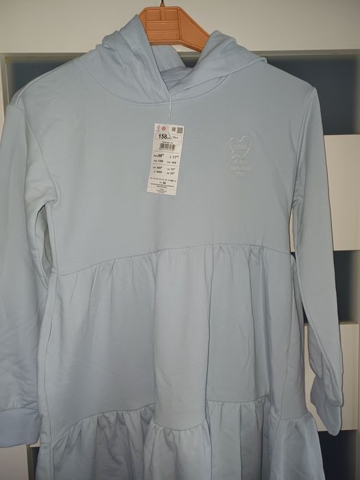 Sukienka dresowa 158 niebieska bluza dresowa 12 nowa Reserved